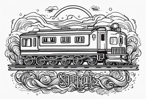 train in the sea tattoo idea