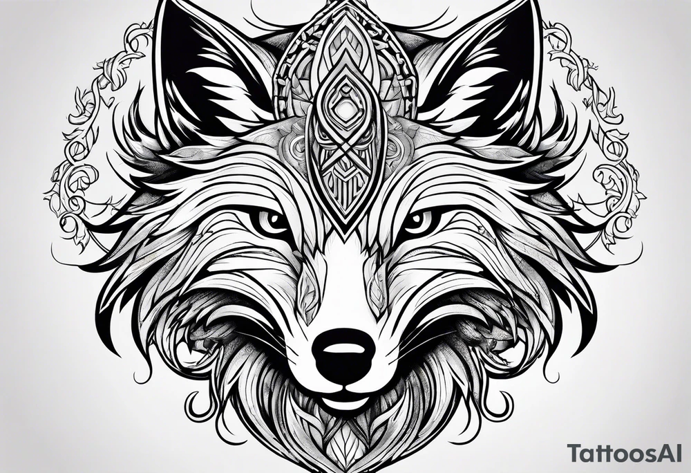 Viking fox tattoo idea