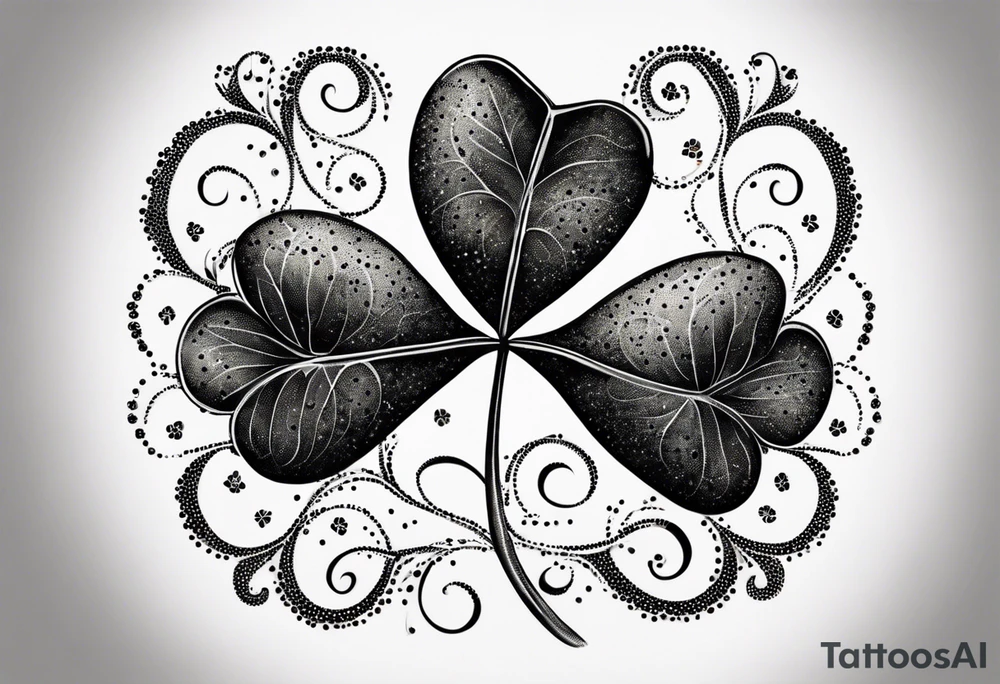 a single three leaf clover with vine tattoo idea