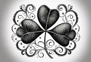 a single three leaf clover with vine tattoo idea