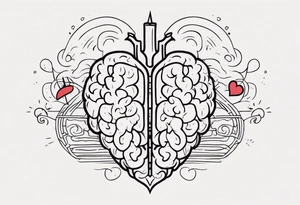 heart to brain connection tattoo idea