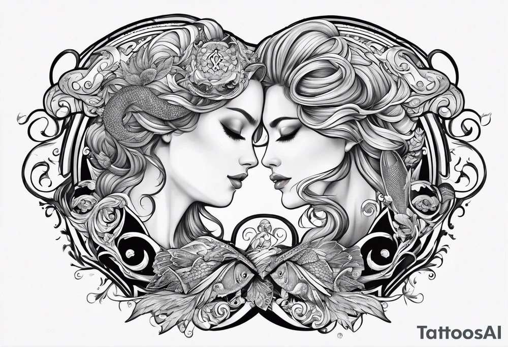 Twins, Pisces, aquarius, Capricorn tattoo idea