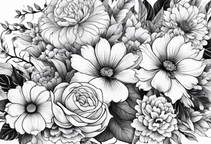 Japanese sleeve with flowers tattoo idea
