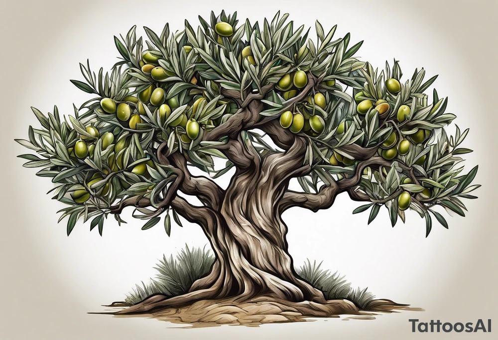 olive tree tattoo idea