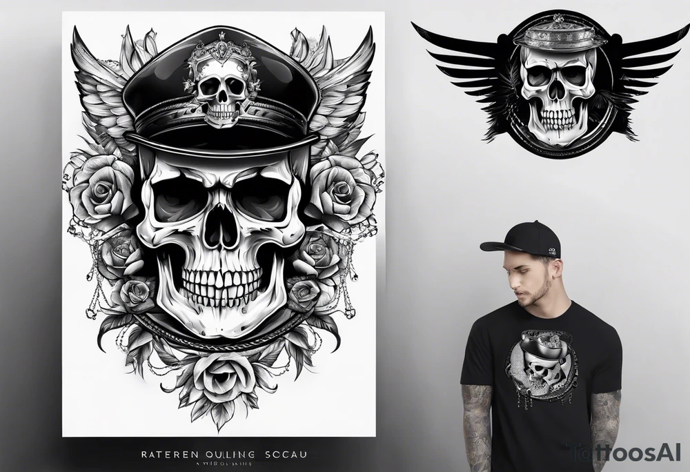 Skull mixed with watch tattoo idea