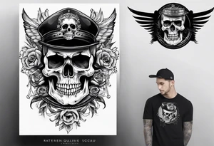 Skull mixed with watch tattoo idea