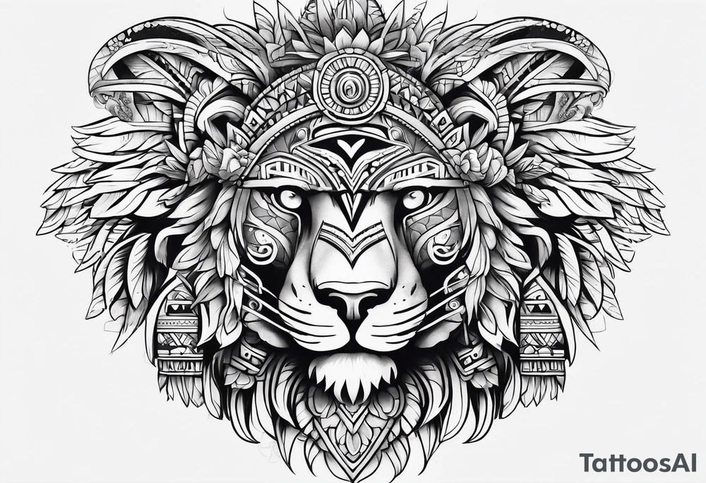 Aztec animal tattoo idea
