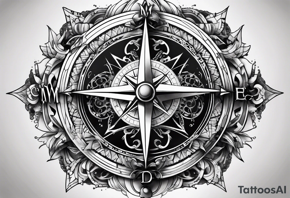 Compass broken tattoo idea