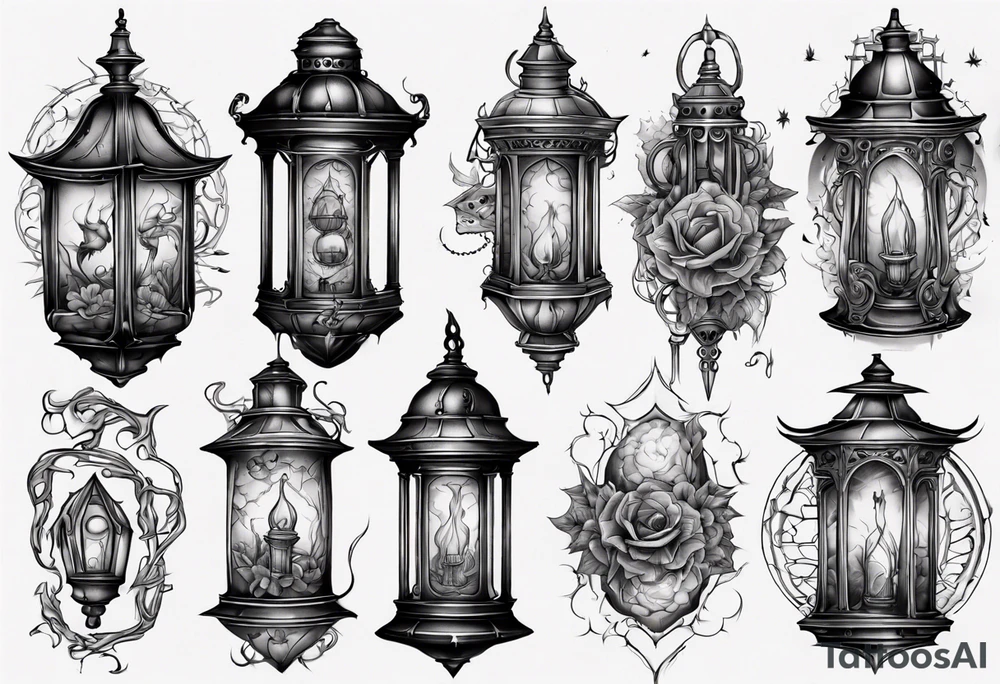 Gothic lantern tattoo idea