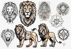 Lion, august, leader, zodiac tattoo idea