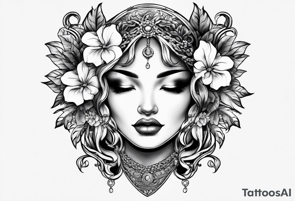 Chain with flowers tattoo idea