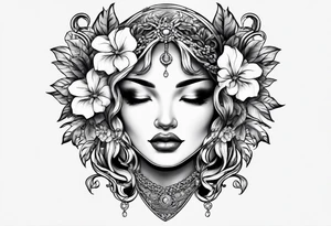 Chain with flowers tattoo idea