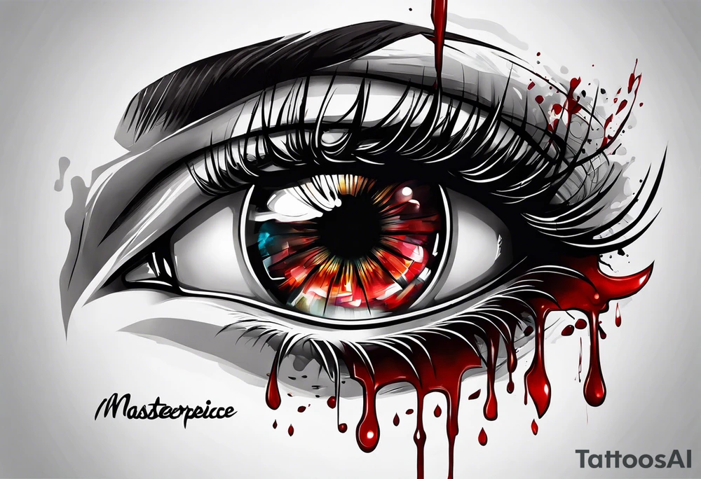 Bleeding Alucard eye tattoo tattoo idea