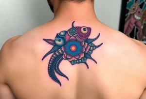 Sea life honey comb tattoo idea