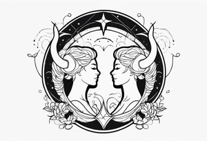 Couple's tattoos capricorn and aquarius uniting tattoo idea