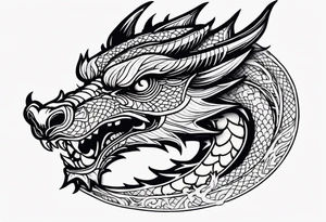 Dragon head facing front, tattoo should look old school Japanese way tattoo idea