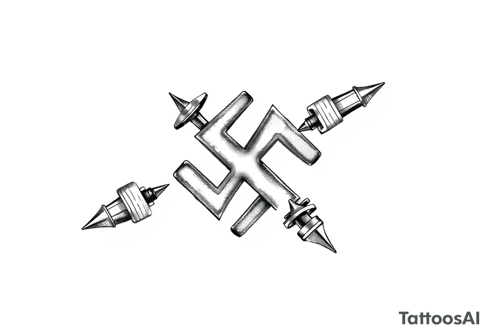 swastika tattoo with ss bolts tattoo idea
