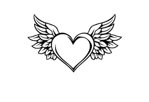 Heart and angel wings tattoo idea