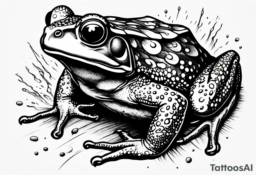 A toad in a thunderstorm tattoo idea