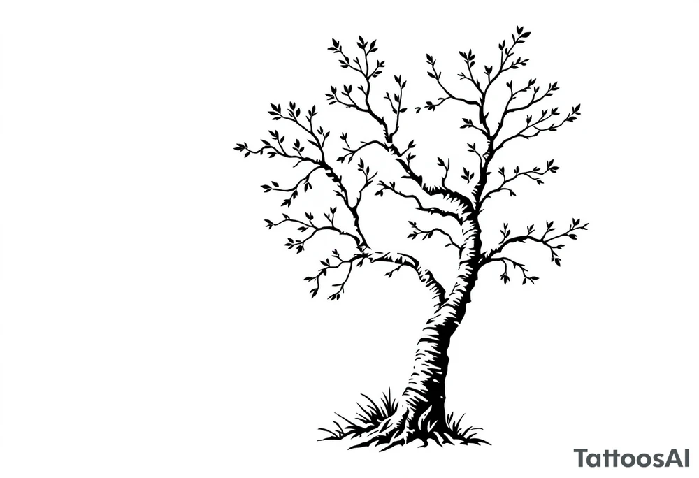 small birch tree tattoo idea