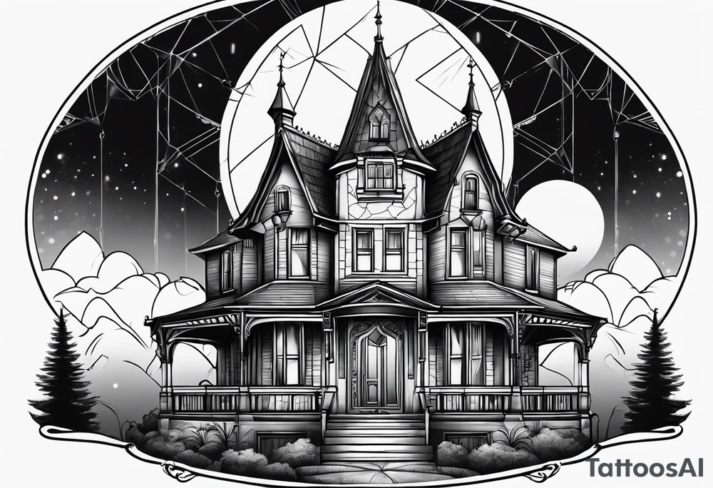 gothic house tattoo idea