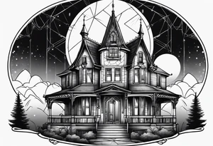 gothic house tattoo idea