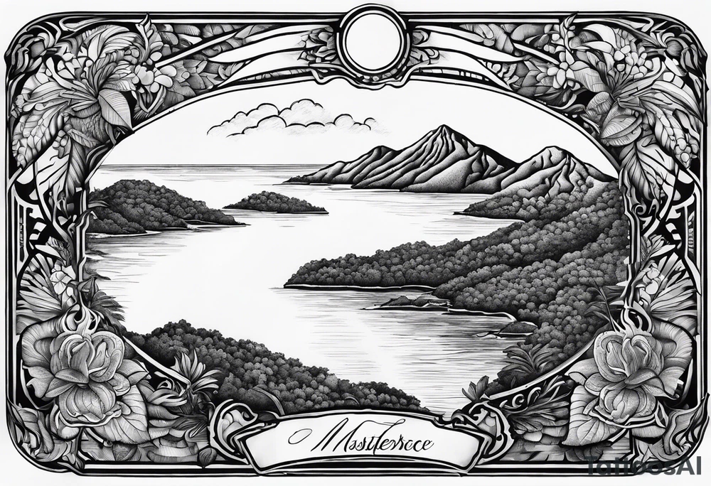Virgin Islands map and virgin island views tattoo idea