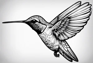 fine line hummingbird tattoo idea
