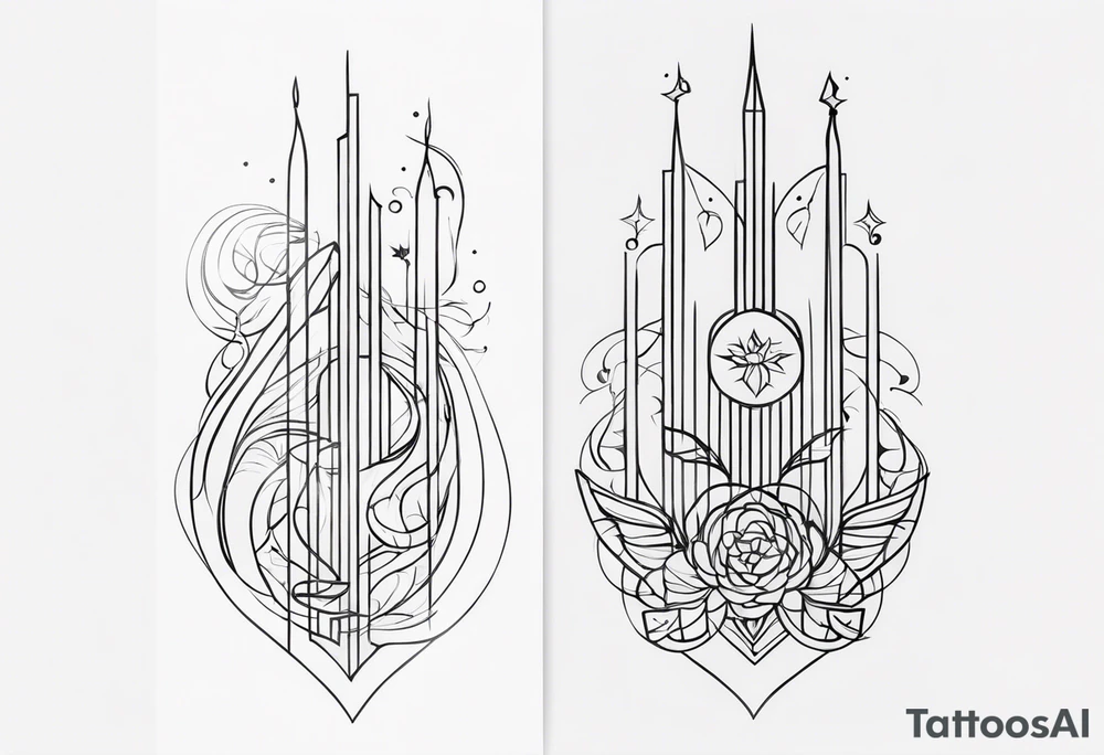 Thin vertical caligraphy of milad kimia tattoo idea