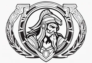 Ancient spartan in a trinity symbol tattoo idea