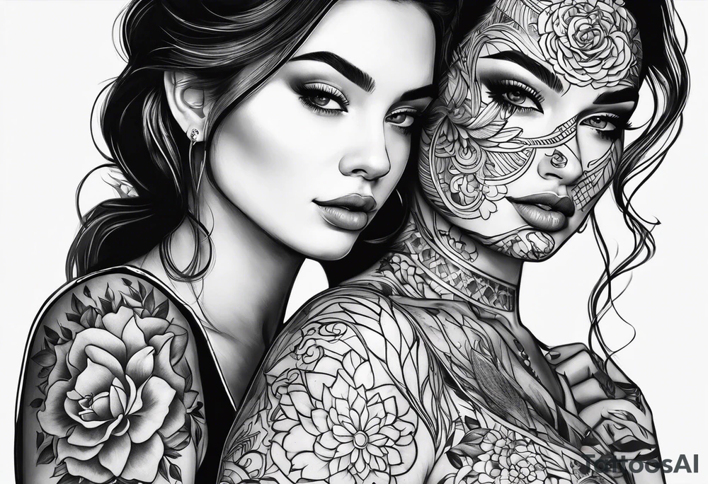 Mininalistic 2 tattoos matching to a daughter and a mother tattoo idea