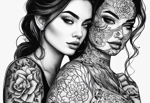 Mininalistic 2 tattoos matching to a daughter and a mother tattoo idea