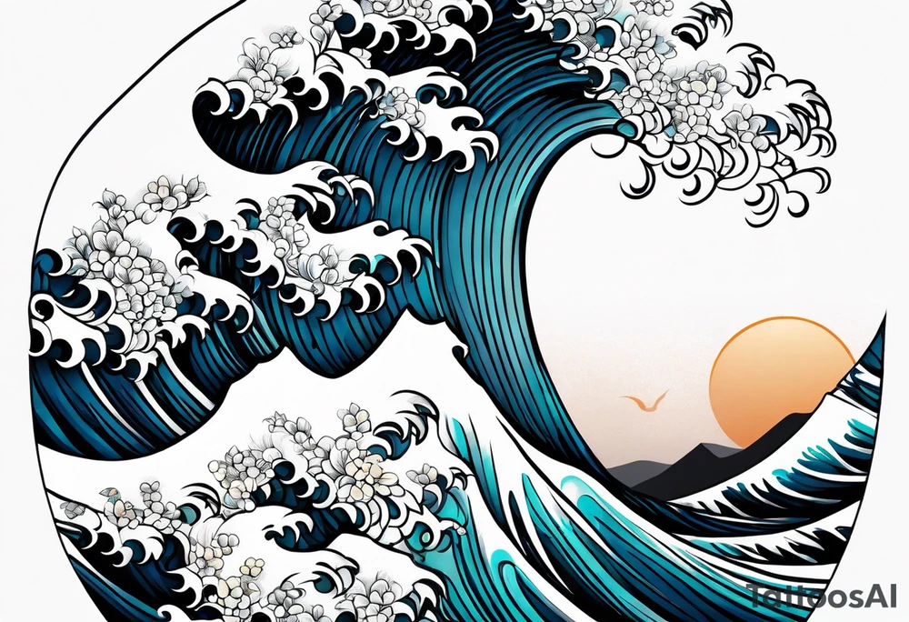 wave;  
"come what may"; outside forearm not an oval tattoo idea
