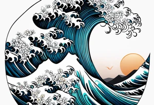 wave;  
"come what may"; outside forearm not an oval tattoo idea