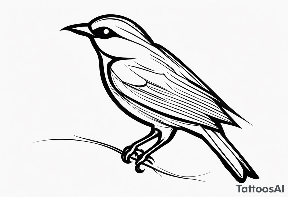 Black and white bird outline tattoo idea