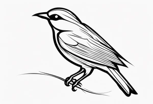 Black and white bird outline tattoo idea