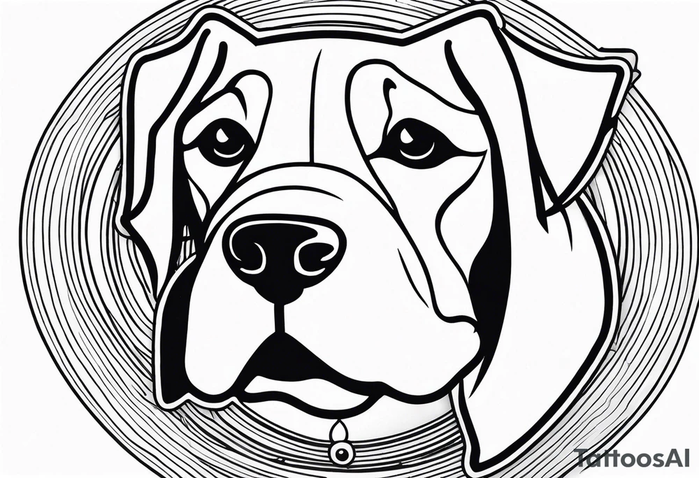 whistling cartoon dog tattoo idea