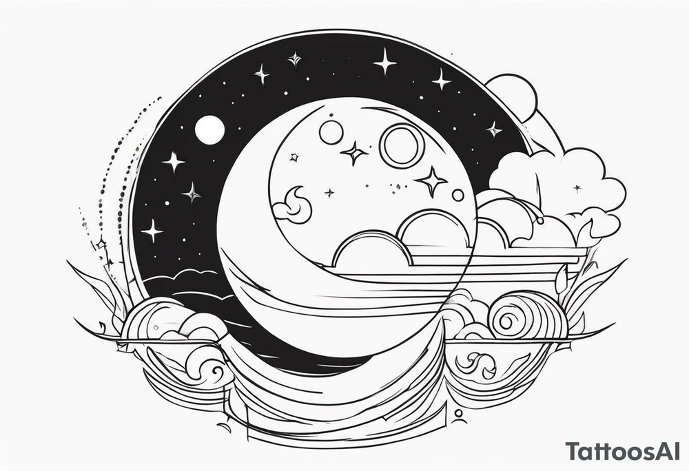 Moon and sun tattoo idea