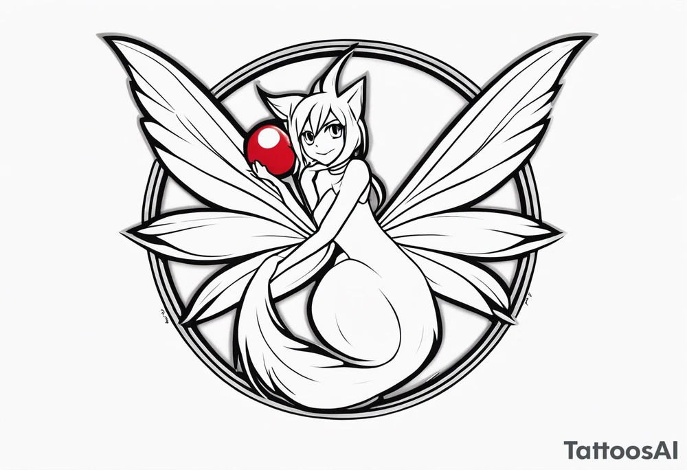 A fairy with a tail inspired by the logo of the show called Fairy Tail tattoo idea