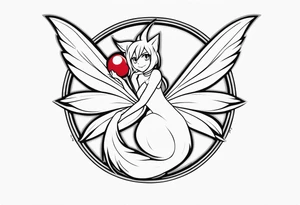 A fairy with a tail inspired by the logo of the show called Fairy Tail tattoo idea