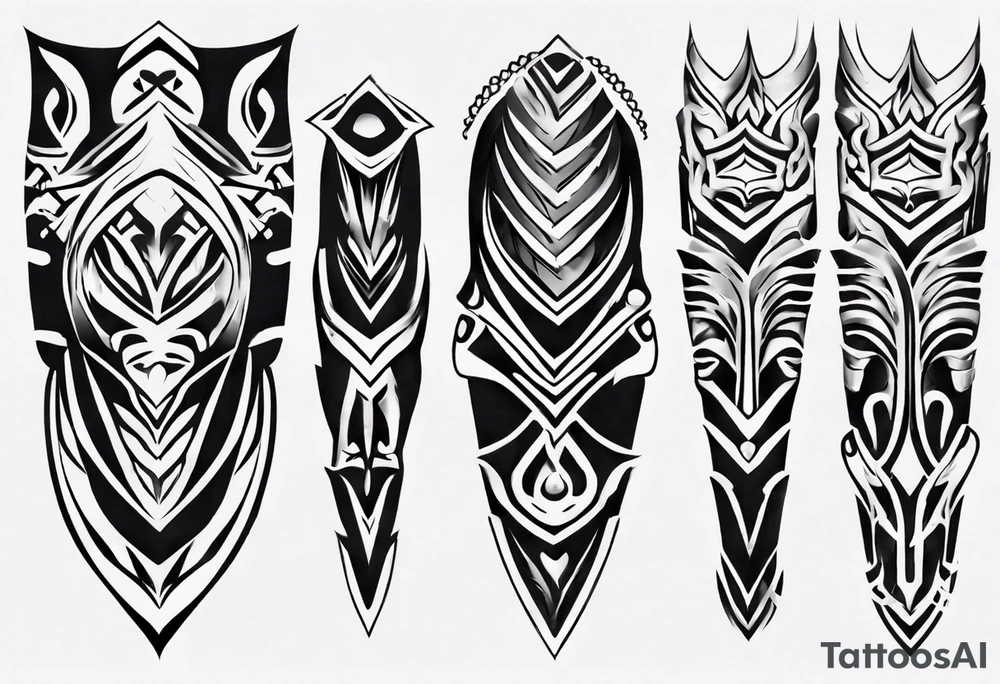 Leg armor tattoo idea