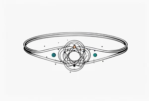 bracelet made of atoms with spiritual elements tattoo idea