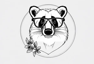 badger with glasses on eating tattoo idea