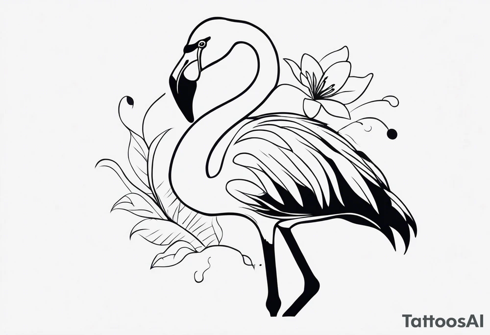 cute flamingo tattoo idea