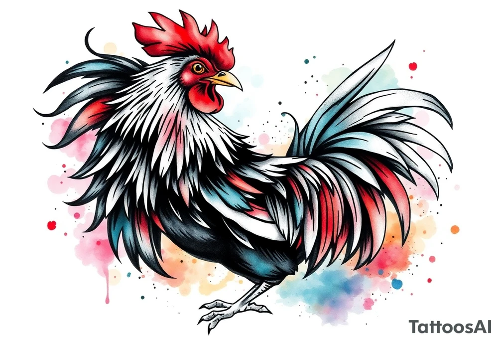 fighting rooster tattoo idea