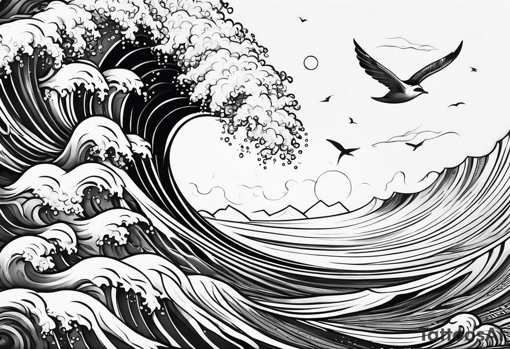 Stoicism and birth and surf tattoo idea