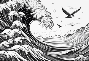 Stoicism and birth and surf tattoo idea