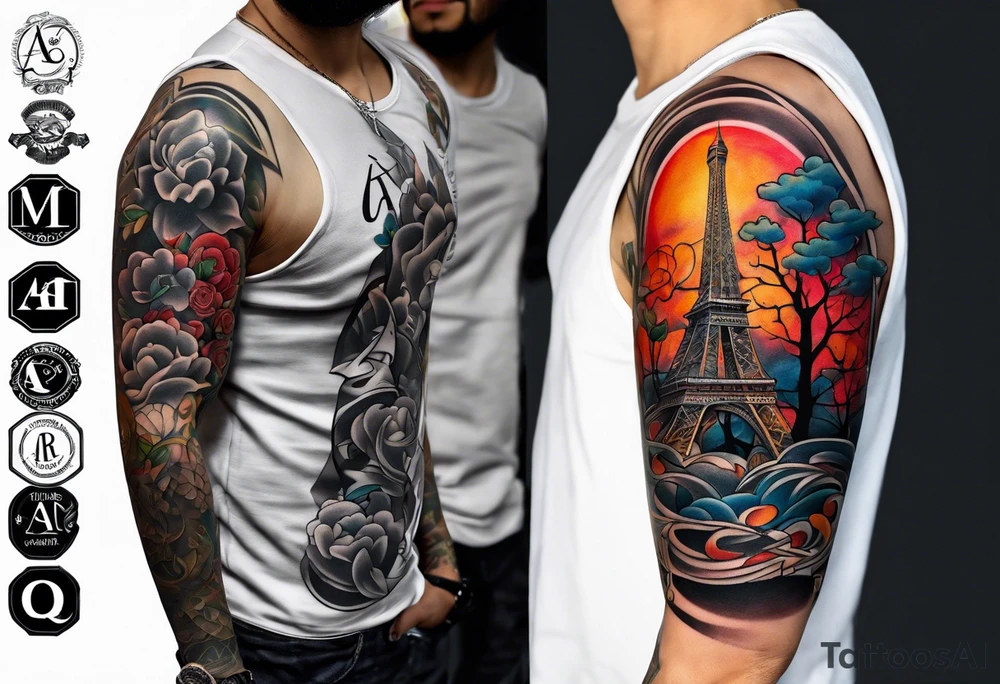 the letters A and R tattoo idea