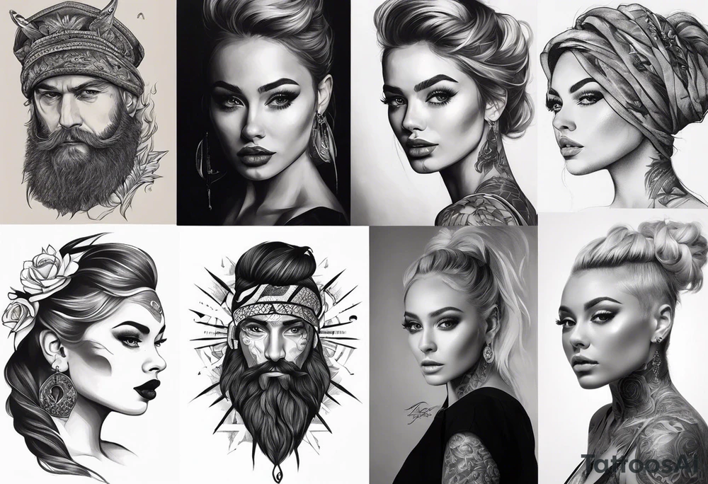 троянди в поєднанні з абстракцією tattoo idea