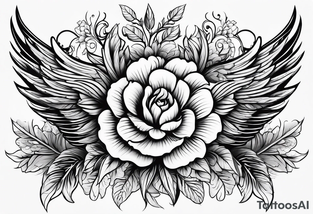 wing, flower, tattoo idea